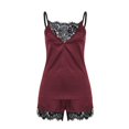 thumbnail image 3 of Womens Pajama Set 2 Piece PJ Set Camisole Shorts Sleepwear V Neck Soft Sleepwear, Lace Trim PJ Set, 3 of 6