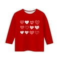 thumbnail image 5 of Red Heart Print Girls Cold Shoulder Long Sleeve Top, Soft Stretch Polyester Spandex Casual Shirt for 4-12 Years Old Kids, Easy Care Everyday Wear,Size 12-13T, 5 of 5