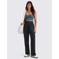 thumbnail image 3 of Pantalones deportivos CRZ YOGA SoftAura, pierna ancha, modal, color negro, para mujer, 3 of 5