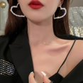 thumbnail image 4 of Hyasfey 1 Pair Women Earrings Heart Shape Rhinestone Individual Hanging Earrings Exaggerated Party Club Dating Dangle Earrings Ear Hoop Jewelry, 4 of 8