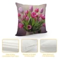 thumbnail image 4 of Chilfamy Flowers Vase Pillow Covers Short Plush Square Design for Couch Sofa Indoor Outdoor with Invisible Zipper Closure 1PC 22x22in, 4 of 5