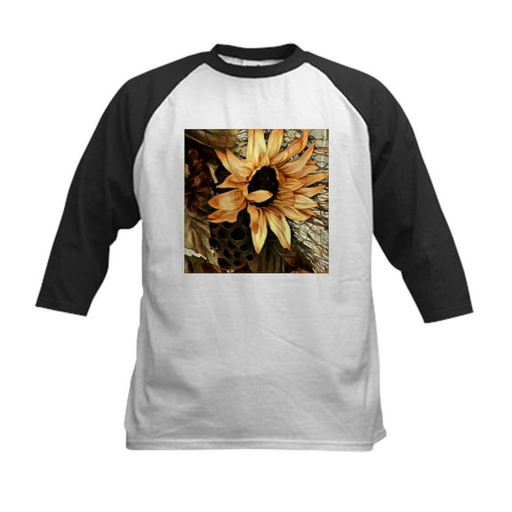 CafePress - Sunflower Baseball Jersey - Kids Cotton Baseball Jersey, 3/4 Sleeve Shirt