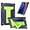 Navy Blue/Green, variant on elitegadget Case for Samsung Galaxy Tab S10 FE 10.9" / Galaxy Tab S9 FE 10.9" - Dual Layer Protective Hybrid Cover Case with Kickstand (Black/Black)