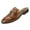 BROWN, variant on Mens Mules Slippers Slip-On Loafers Casual Half Loafers Shoes Backless Sandals, Black/33, 13 US