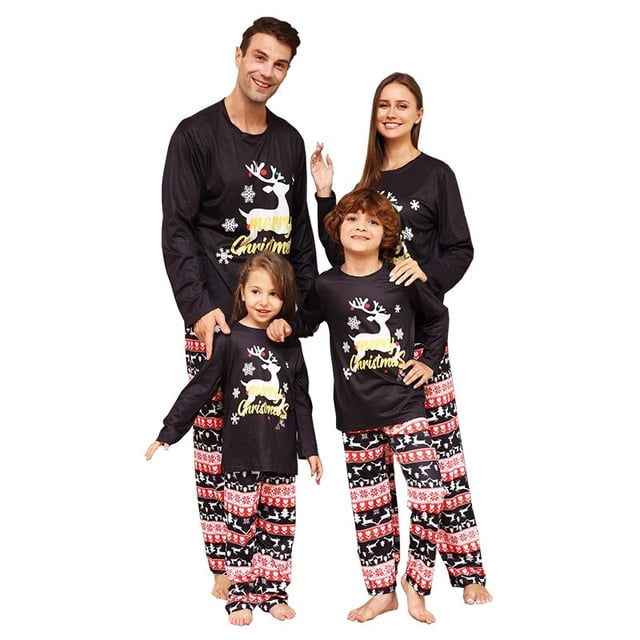Pijamas de Navidad a juego para la familia, conjunto de ropa de dormir para madre e hija, Tops y pantalones, 2 piezas, 2023