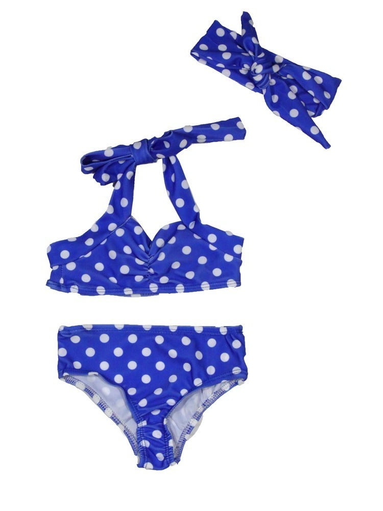 light blue polka dot bikini