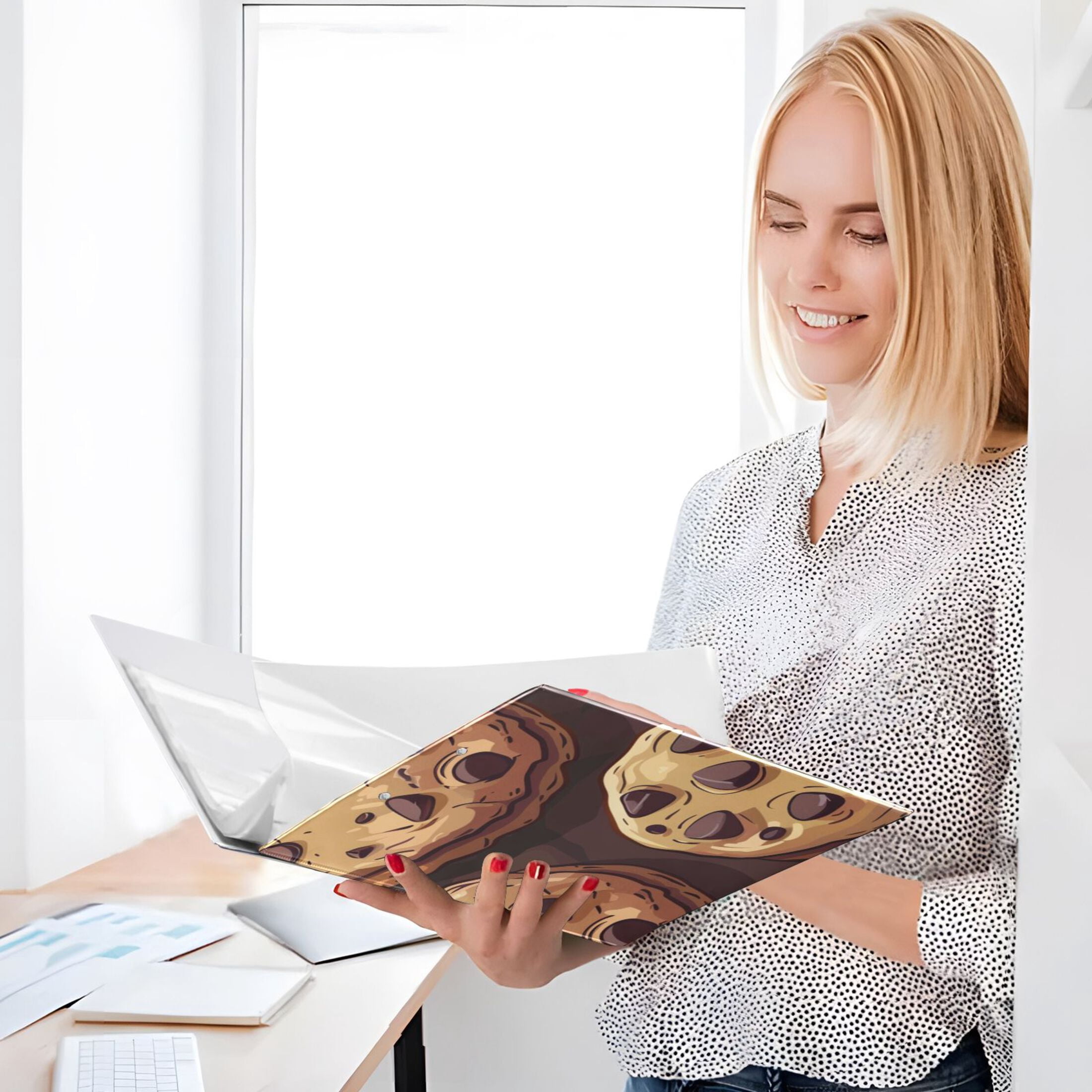 Delicious Cookies 3 Ring Binders 1.5 inch Hardcover File Folders with Interior Pockets A4 Size Organizer for School Office Hospital