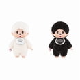 thumbnail image 1 of Set 2 Monchhichi Flocked Black & White Sekiguchi, 1 of 4