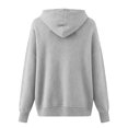 thumbnail image 3 of Knit Sweater Hoodie for Women Long Sleeve Casual Loose Drawstring Hooded Sweatshirt Plain Pullover Tops (3XL, Gray), 3 of 5