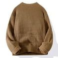 thumbnail image 4 of Aueoeo Oversized Sweater, Soft Comfy Mens Casual Solid Color Long Sleeve Round-Neck Sweater Fall Winter Knitwear, 4 of 4