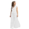 thumbnail image 2 of XXWXYD Girls 2 Piece Outfits Double Breaste𝖽 Lapel Collar Suit Vest and Pleated Wide Leg Pants Sets for Kids 2-9 Years Toddler Girl Vacation Outfits, 2 of 8