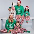 thumbnail image 1 of Disfraces de Año Nuevo 2024 Conjuntos familiares a juego Conjunto de pijamas navideños Traje de casa a rayas con letras Look de ropa de dormir informal suave, 1 of 5