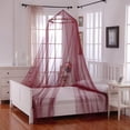 thumbnail image 1 of Burgundy Oasis Round Hoop Polyester Sheer Mosquito Netting Bed Canopy, 1 of 4