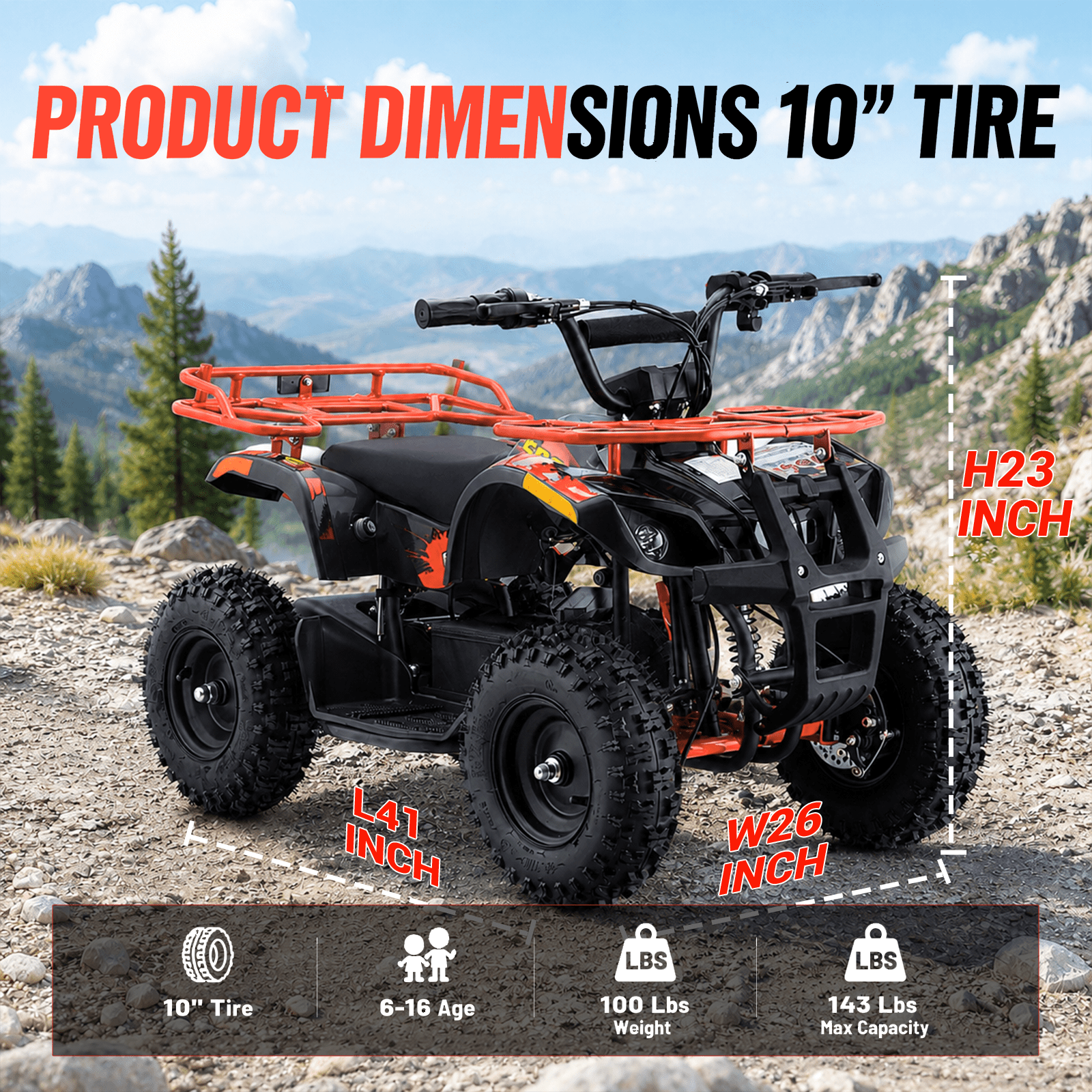 Hover Heart Electric Dirt Quad EA500-RA 36V 500W ATV with Suspension, Parent Speed Control