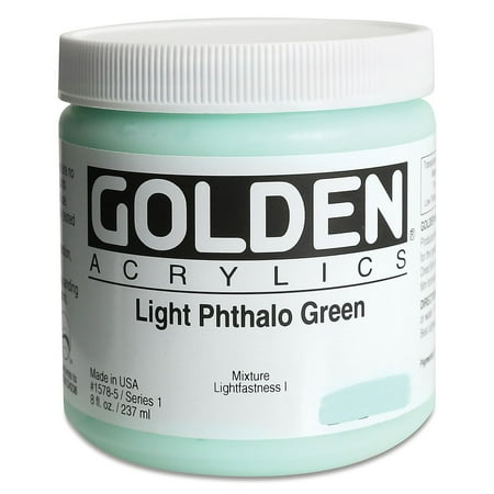 UPC: 0738797015487 | Golden Heavy Body Artist Acrylics – Light Phthalo Green  8 oz