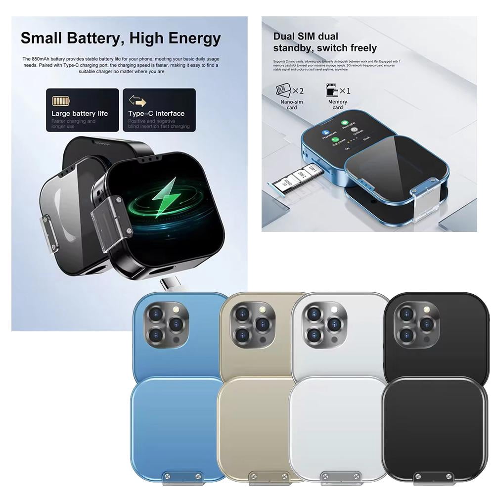 Mini Touch Screen Phone with Flip Folding Design, Dual SIM Card & 4 Colors Available