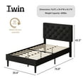 thumbnail image 6 of 4 EVER WINNER Twin Size Upholstered Platform Bed Frame with Headboard, Black, 6 of 7
