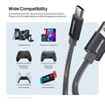 thumbnail image 6 of Powertek USB-A to USB-C (Type-C) Metallic Shine Pastel Charging Cable, 6 ft, Black, 6 of 7