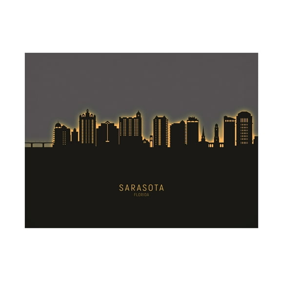 Michael Tompsett 'Sarasota Florida Skyline Glow II' Canvas Art
