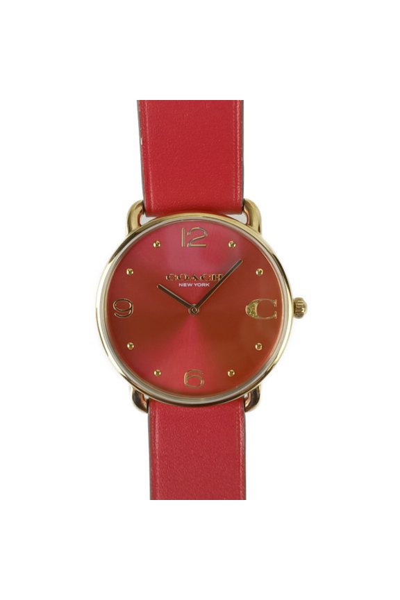 Pre-Owned COACH Elliott CA.158.7.34.2339 Watch, Red Gold, GP Leather, Men's and Women's