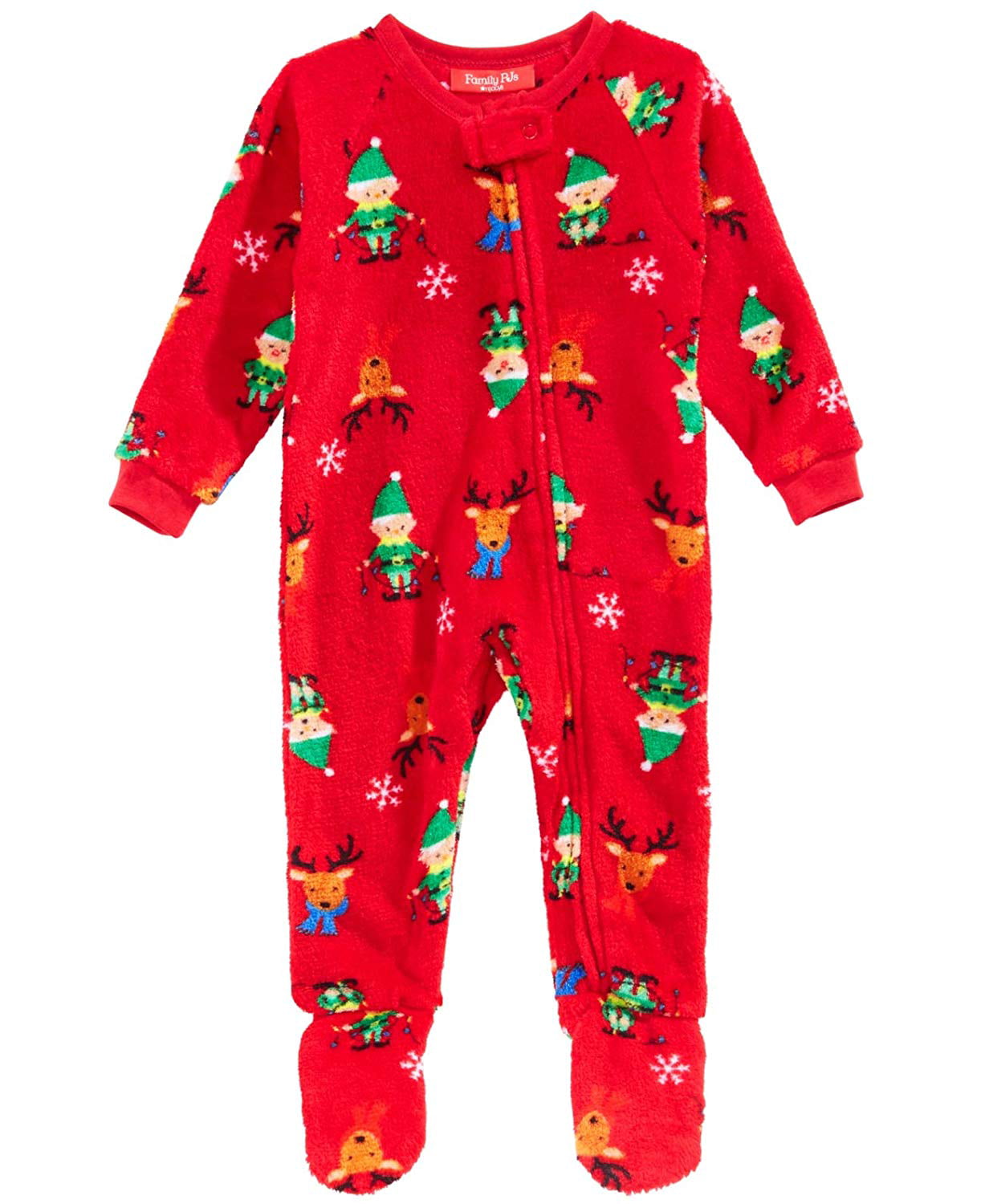 Family PJs - Family Pajamas Unisex Kid's Footed Pajamas Elf Red 24 MOS ...