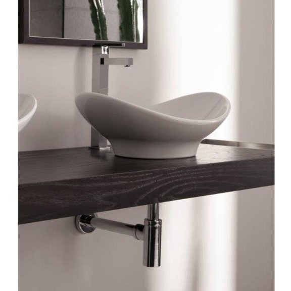 Nameeks 8207-No Hole Scarabeo 19-1/4" Ceramic Vessel Bathroom Sink - White