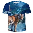 thumbnail image 1 of 2022 Hot Sale Lion Children's 3D Printing Short Sleeve T-Shirt Summer O Neck Short Sleeve Fashion Casual Top Oversized T-Shirt5T Gong Bohan LED, 1 of 2