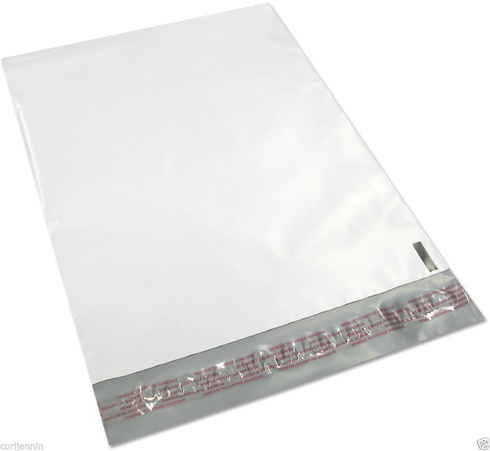Lot of 100 12x15.5 Large White Poly Mailer Generic Bags Self Seal No Bubble BULK 