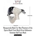 thumbnail image 3 of Máscara de mascarada para hombre, máscara del Fantasma de la Ópera, máscara de baile de graduación, Mardi Gras, Halloween, máscara veneciana de media cara, 3 of 5