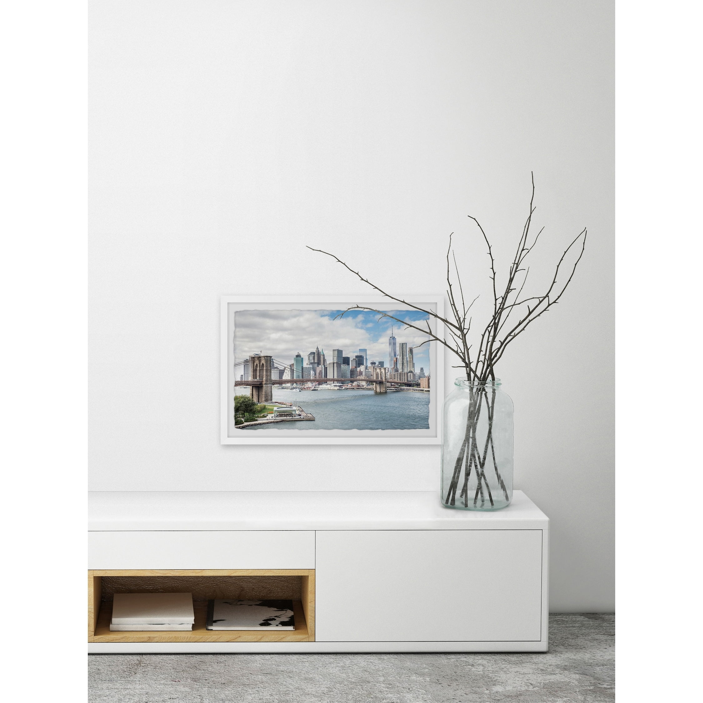 Marmont Hill Majestic Brooklyn Bridge Framed Wall Art, 24" x 36"