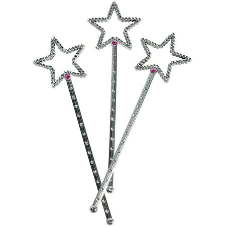 Dozen Fairy Princess Queen Silver Magic Star Wand Scepter Costume Accessory