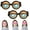 Black*2, variant on Winking Glasses - Kinetic Crazy Eyes Novelty Blinking Glasses with Manual Blink Action for Shows & Parties