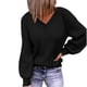 thumbnail image 2 of V cuello mujer suéter manga larga color puro moda piel agradable transpirable suéter femenino, 2 of 5