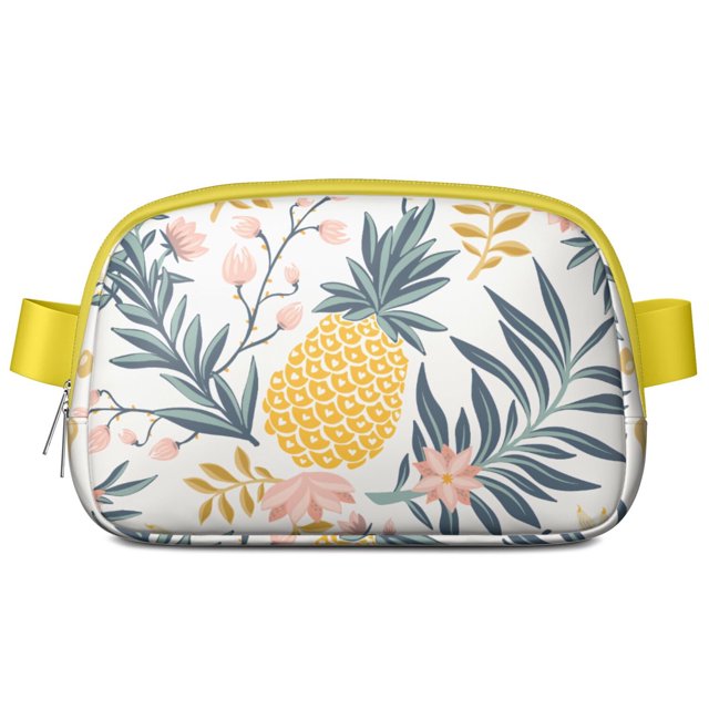 Pineapple Paradise Fanny Pack – Waterproof Adjustable Waist Bag with Hawaiian-Inspired Design, Perfect for Luaus & Tropical Events