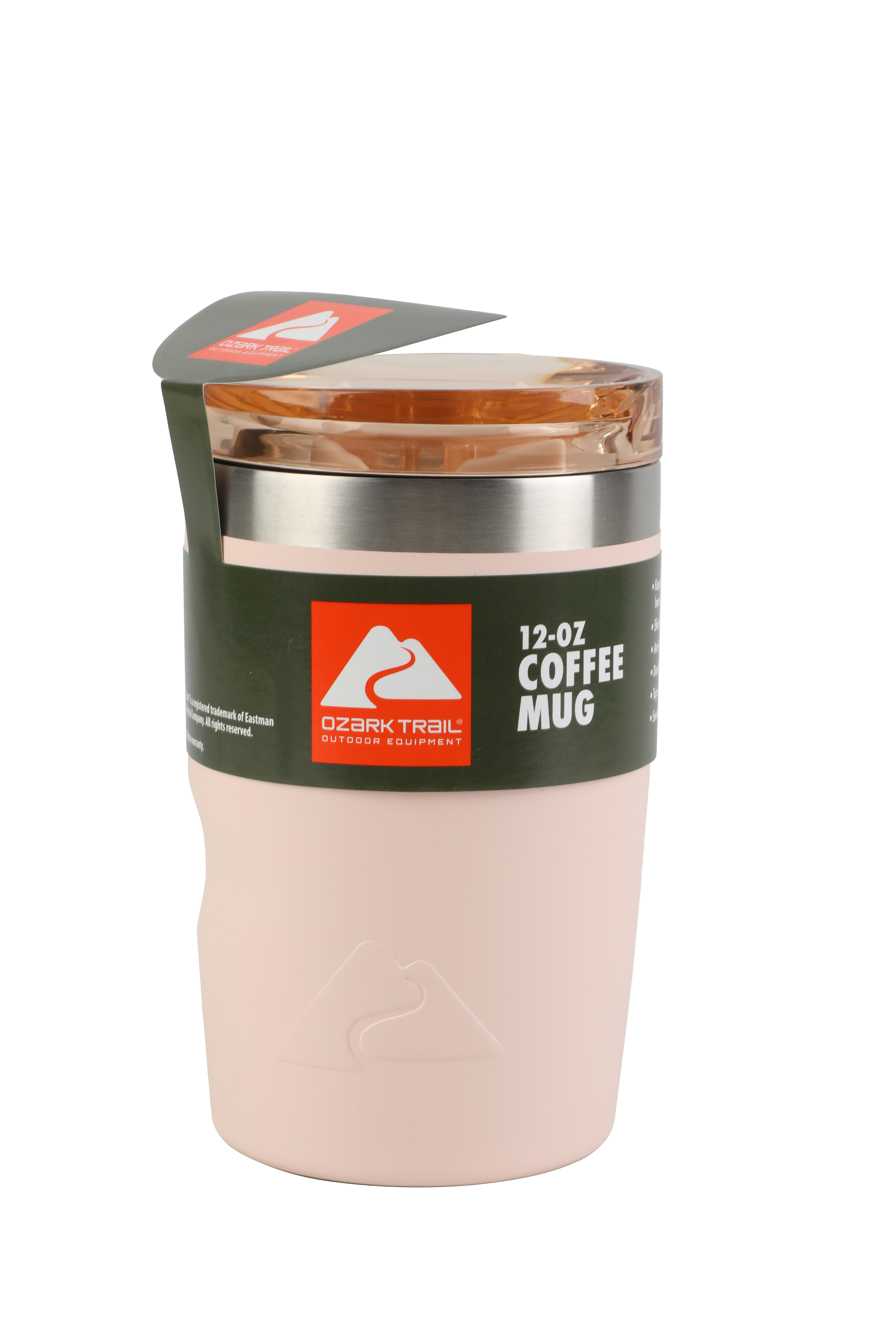 Termo de viaje aislado de acero inoxidable de 12 oz con revestimiento cerámico y tapa deslizante, color durazno escarchado 6