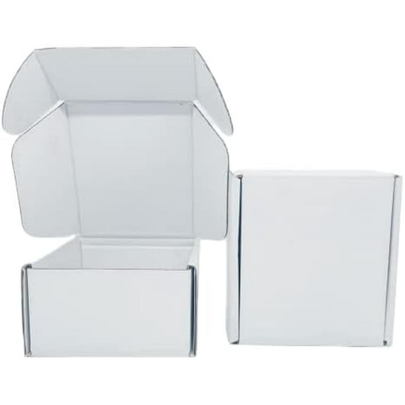 Small White Box 4 x 4 x 2 Inch 50 Pack Recyclable Corrugated Gift Mailers Storage Business Packaging Shipping Boxes