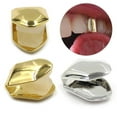 thumbnail image 2 of 1~10PCS Single Tooth CAPs Hip Hop Grills for Teeth Mouth Rapper Party Accessories Gold Plated Small Single Tooth Caps False BLD, 2 of 7