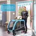 thumbnail image 4 of ModFurne Large Pet Stroller for Dogs, Foldable Travel Jogging Stroller with Storage Bag, Adjustable Handle and Lockable Wheels, Blue, 4 of 6