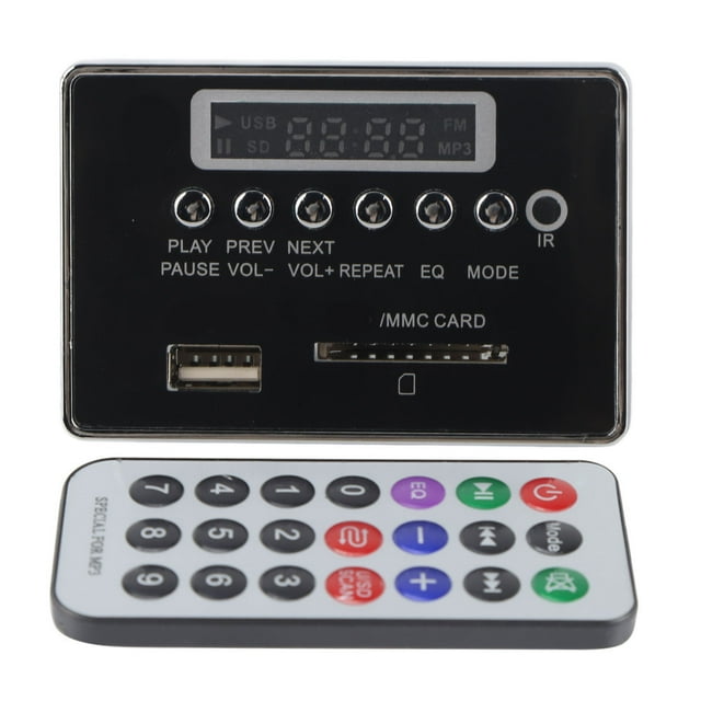 Placa decodificadora de MP3 Bluetooth, módulo de audio, memoria USB, radio FM (negro)