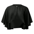 thumbnail image 4 of HNMKIU Elegant Long Layer Bridal Chiffon Wrap Shawl for Evening Parties Beach Coverups and Formal Events Lightweight Elegant Shoulder Wrap for Seasonal Wear Black,One Size, 4 of 5