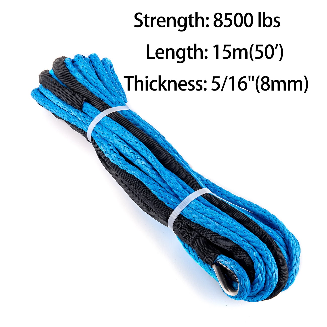 Details about   5/16"*50ft Blue Synthetic Winch Rope,ATV Winch Line,Tow Rope Car for Winches 