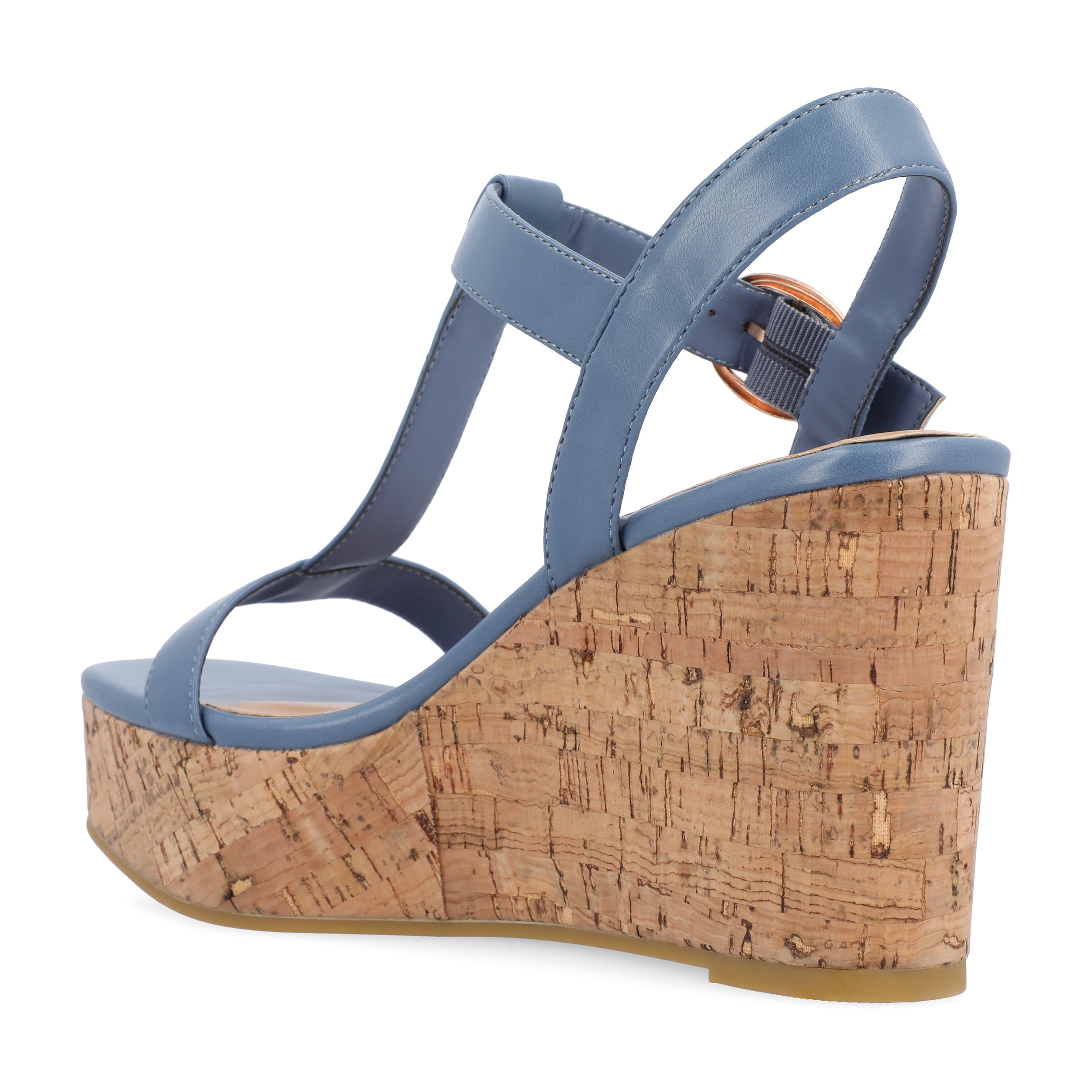 Journee Womens Matildaa Buckle Platform Wedge Sandals