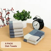 PiccoCasa Kitchen Dish Colth Tea Towel 6PCS Set for Cleaning Plaid Blue