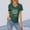 Green, variant on FAOWME Women's T Shirts Short Sleeve V Neck Letter Print Comfortable Slim Fit Tops For Casual Daily Wear Army Green L