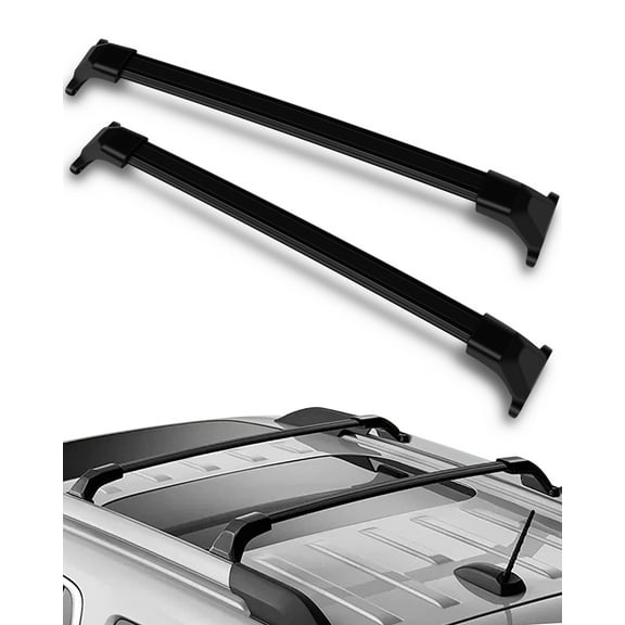 CCIYU Cargo Racks for GMC Acadia 2017-2019 Rooftop Luggage Canoe Kayak Carrier Rack Black Roof Rack Cross Bar - Fits Side Rails Models ONLY