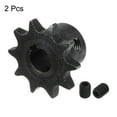thumbnail image 3 of Unique Bargains 2 Packs ISO/DIN 06B-1 Pignon de Chaîne à Rouleaux B Type 10mm Alésage, Pas de 3/8', Durci 10 Dents, 3 of 5