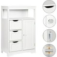 thumbnail image 4 of YEXJ Bathroom Floor Cabinet Wooden Storage Organizer with Adjustable Shelf and 3 Drawers, Modern Free-Standing Cupboard for Living Room, Bathroom, Bedroom (White), 4 of 9