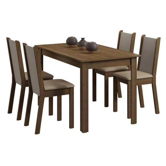 Juego de Comedor Madesa Bea Mesa Tapa de Madera con 4 Sillas XB045647GX4T
