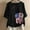 Black, variant on ZHUGeLI 4th of July Shirt for Women Women's Cotton And Linen Printed T-shirt For Slimming And Casual Personality Printing Top For Women's Clothing, American Flag Patriotic Shirts 2024