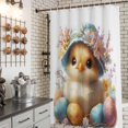 thumbnail image 3 of Shower Curtain for Bathroom Watercolor Chicken Easter Egg Flower Waterproof Bath Curtains Shower Curtains with Hooks,Cartoon Spring Bathroom Curtain Privacy Drapes for Bathtubs Toilet 36x72in, 3 of 7